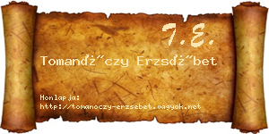 Tomanóczy Erzsébet névjegykártya