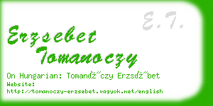 erzsebet tomanoczy business card